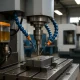 Workshop with CNC machines, showcasing lubrication systems in operation.