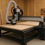 The 3-axis CNC router positioned in a workshop setting, poised to enhance precision and productivity.