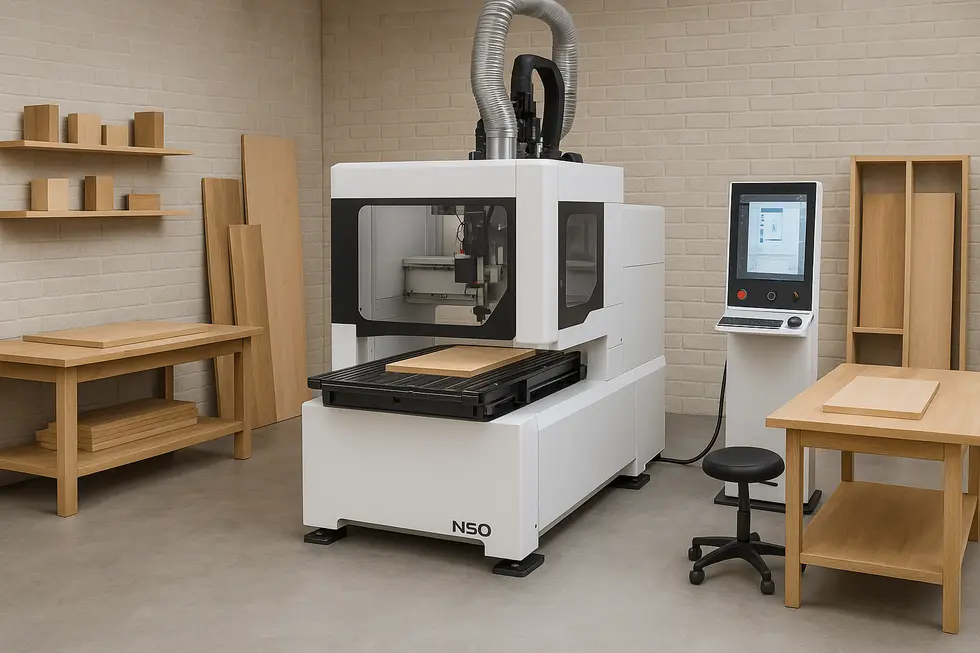 The Morbidelli N50 in a professional workshop, demonstrating its robust build and precise machining.