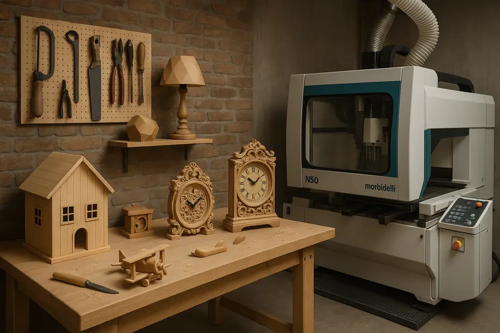 The Morbidelli N50 in a professional workshop, demonstrating its robust build and precise machining.