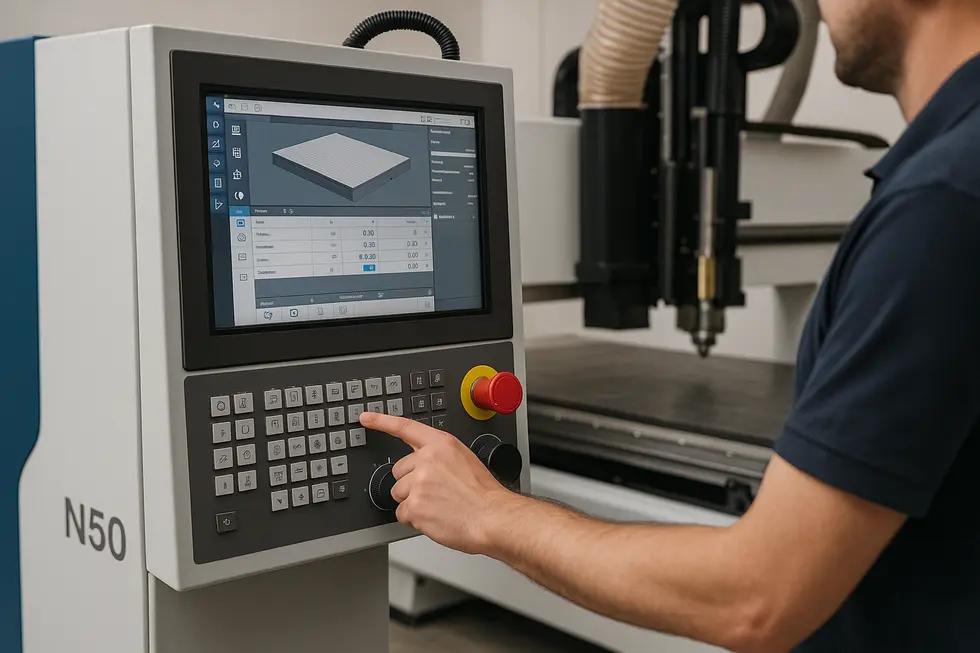 The Morbidelli N50 in a professional workshop, demonstrating its robust build and precise machining.